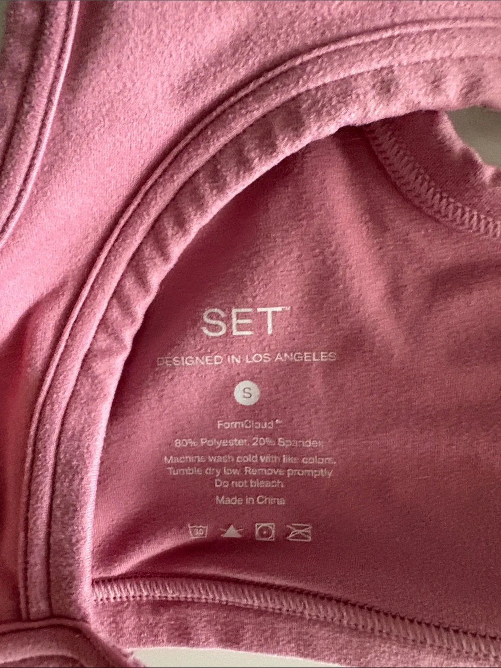 Set Active Pink Racerback Sports Bra - Picture 3 of 4